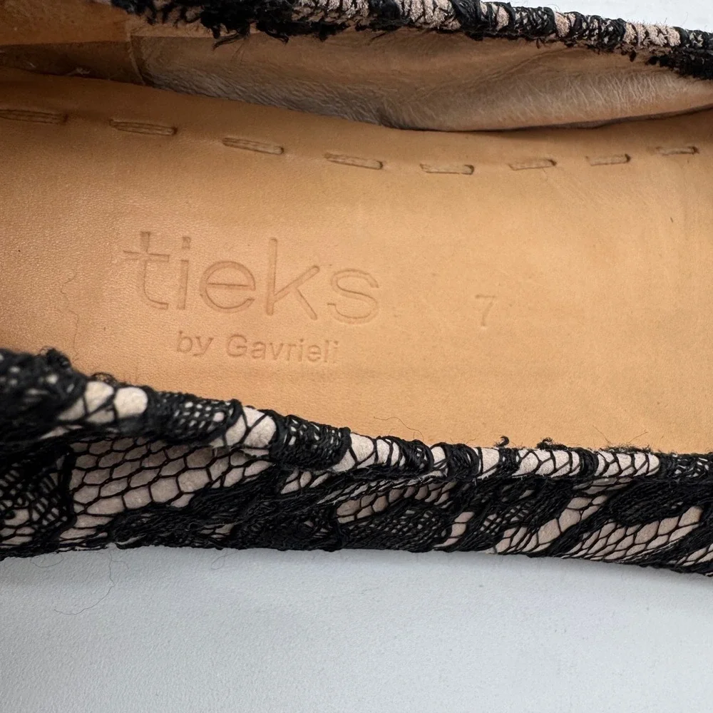 Tieks by Gavrieli Midnight Lace Black Floral Ballet Flats Womens Size 7 Foldable